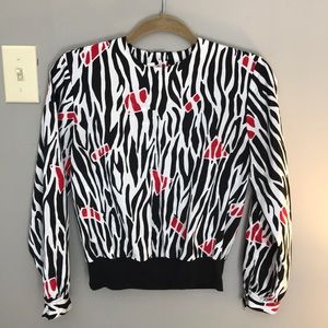 VNTG ZEBRA 🦓 STRIPED BLOUSE